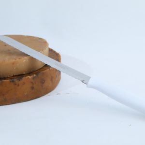 Cuchillo desoperculador con mango plastico;